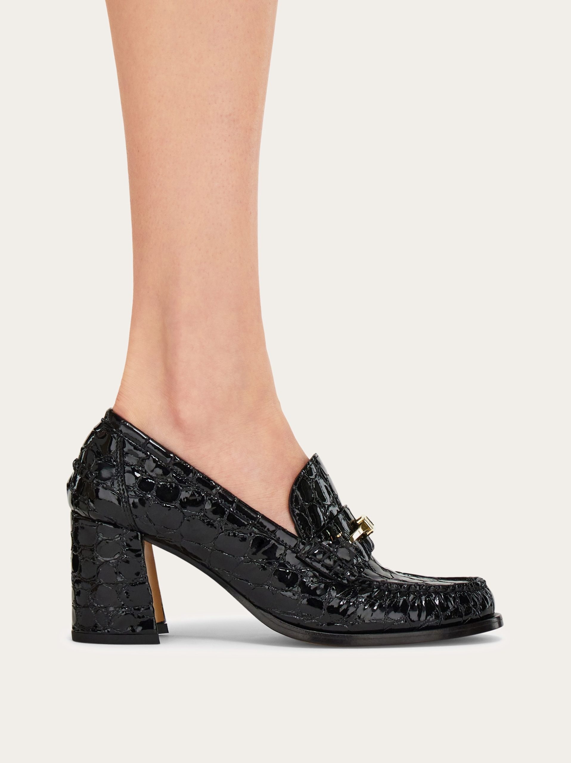 Ferragamo F buckle heeled loafer - Image 2